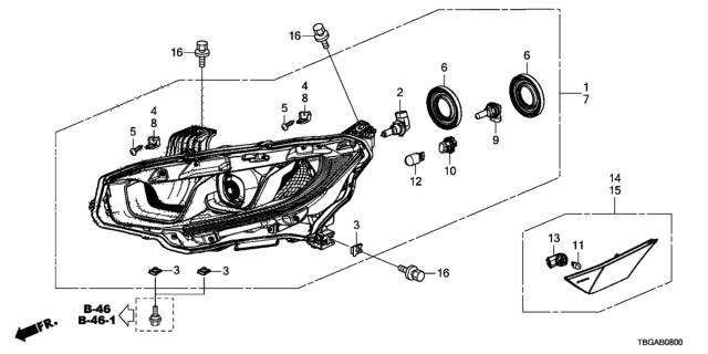 2020 Honda Civic Headlight (Halogen) Diagram