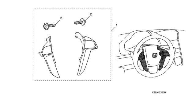 2010 Honda Pilot 5 Door EX (2WD) KA 5AT Steering Wheel Trim (Light Brown) Diagram