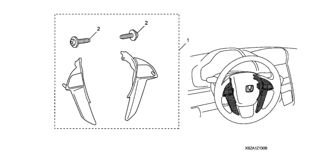 2011 Honda Pilot Steering Wheel Trim (Light Brown) Diagram