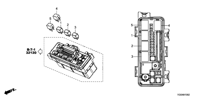 2019 Honda Passport 5 Door EXL (2WD) KA 9AT Control Unit (Engine Room) Diagram 3
