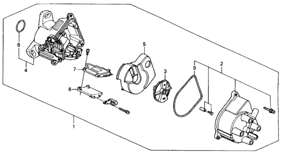 1993 Honda Accord 2 Door EX KA 5MT Distributor (TEC) Diagram