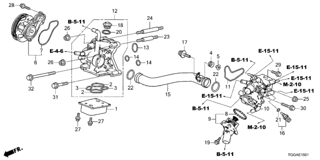 2021 Honda Civic Water Pump Diagram