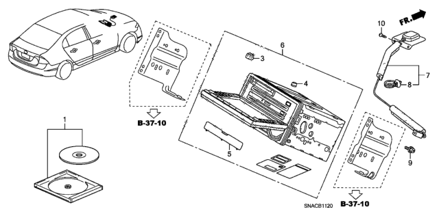 2010 Honda Civic Navigation Diagram for 39540-SNA-A02ZARM