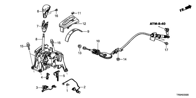 2013 Honda Civic Select Lever Diagram