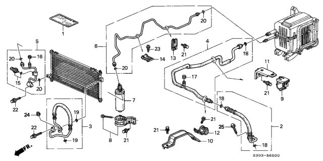 1997 Honda Prelude Hose, Suction Diagram for 80311-S30-A01