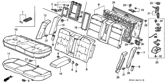 1995 Honda Accord Rear Seat Diagram