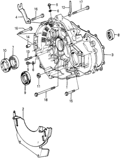 1979 Honda Prelude Cover, Torque Converter Case Diagram for 21351-689-901