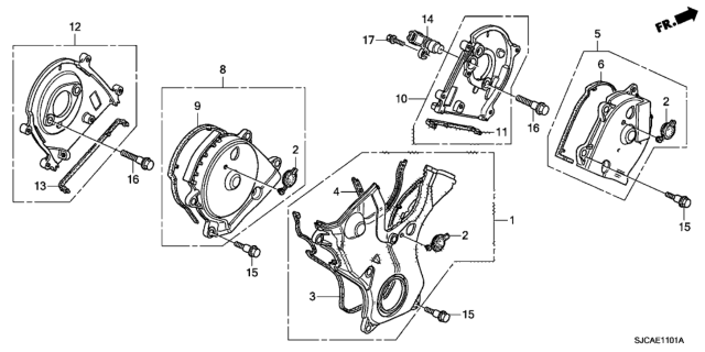 2014 Honda Ridgeline Timing Belt Cover Diagram