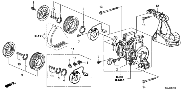 2021 Honda HR-V A/C Compressor Diagram