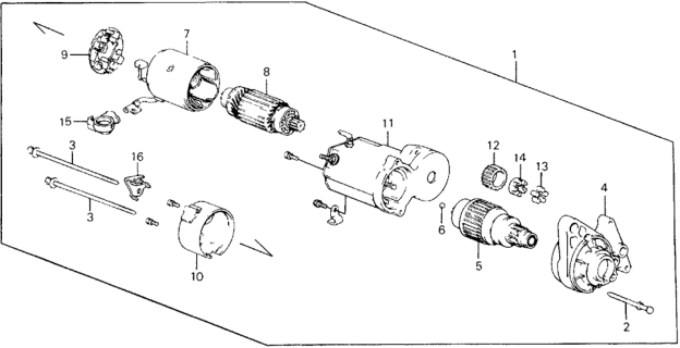 1989 Honda Civic Starter Motor (Denso) Diagram