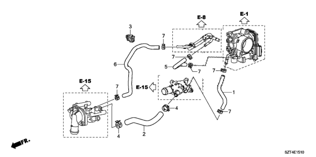 2011 Honda CR-Z Water Hose Diagram