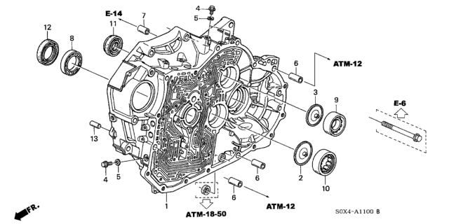 2003 Honda Odyssey 5 Door EX KA 5AT AT Torque Converter Housing (5AT) Diagram