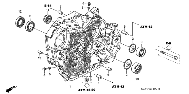 2004 Honda Odyssey AT Torque Converter Housing (5AT) Diagram