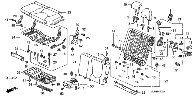 2008 Honda Fit Damper, Foot Guide Diagram for 82118-SAA-N01