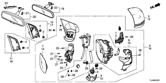 2018 Honda CR-V Mirror Diagram