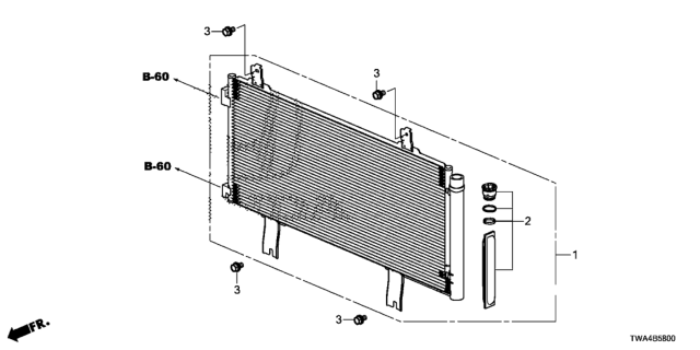 2020 Honda Accord Hybrid W-CONDENSER ASSY Diagram for 80100-TWA-A02