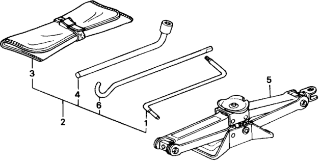 1990 Honda Civic Tools - Jack Diagram