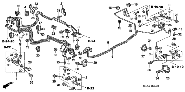 2005 Honda CR-V Pipe Y, Brake Diagram for 46378-S9A-J61