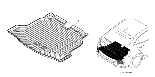 2020 Honda Civic 5 Door LX (HONDA SENSING) KA CVT Trunk Tray Diagram