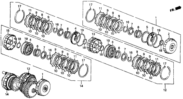 1987 Honda CRX 2 Door DX KA 4AT 4AT Clutch Diagram