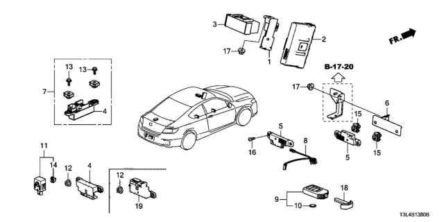 2016 Honda Accord Control Unit, Smart Power Diagram for 38329-T3M-C61