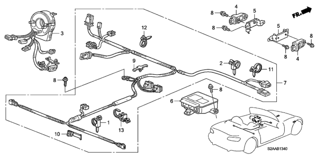 2008 Honda S2000 SRS Unit Diagram