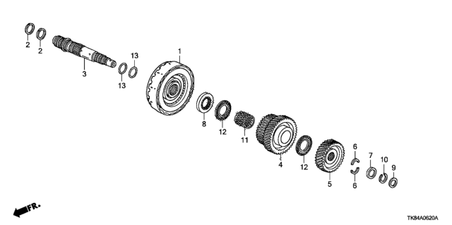 2012 Honda Odyssey 5 Door LX KA 5AT AT Third Shaft - Clutch (3rd) Diagram