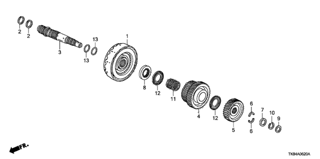 2011 Honda Odyssey AT Third Shaft - Clutch (3rd) Diagram