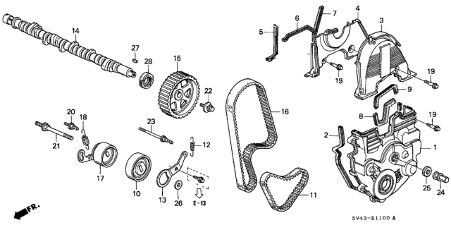 1994 Honda Accord Seal B, Engine Mount Bracket Rubber Diagram for 11926-P0A-000