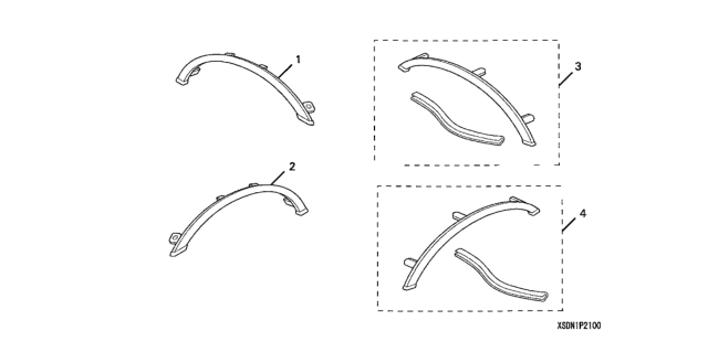 2007 Honda Accord Fenderwell Trim Diagram