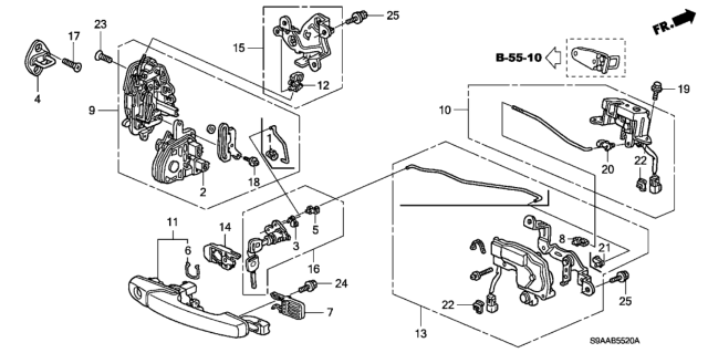 2006 Honda CR-V Handle Assy., Tailgate *NH700M* (ALABASTER SILVER METALLIC) Diagram for 74810-S9A-J11YD