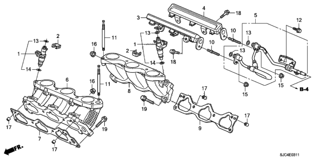 2013 Honda Ridgeline Fuel Injector Diagram