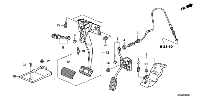 2011 Honda Element Pedal Assy., Brake Diagram for 46600-SCV-A81