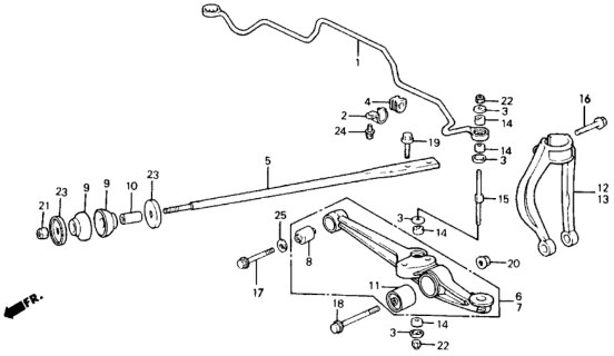 1988 Honda Civic Bush, Front Radius Rod (Hokushin) Diagram for 51395-SH3-003