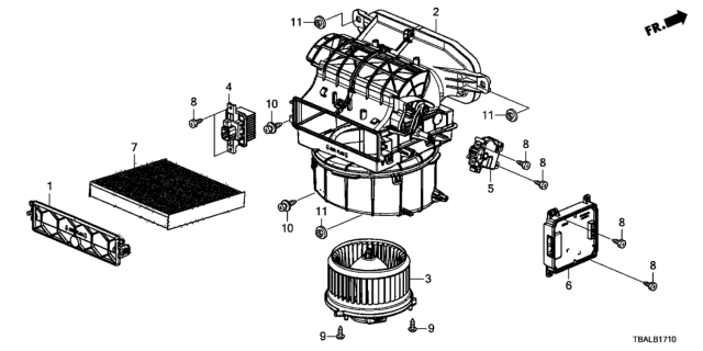 2020 Honda Civic Blower Sub-Assy. Diagram for 79305-TEG-A31