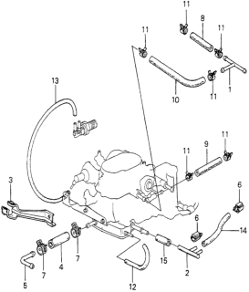 1980 Honda Accord 3 Door STD KL HMT Fuel Tubing Diagram