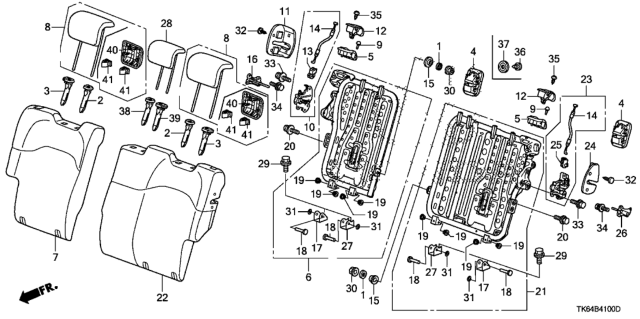 2012 Honda Fit Pad & Trim, Right Rear Seat-Back (Urban Blue) Diagram for 82127-TK6-A51ZA