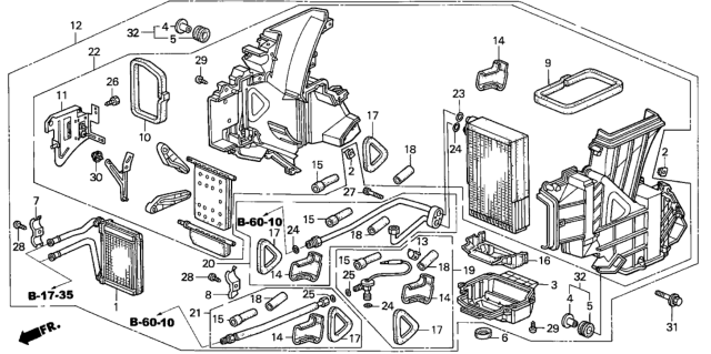 2004 Honda Odyssey Rear Heater Unit Diagram