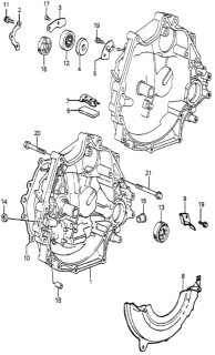 1985 Honda Accord Cover, Clutch Case Diagram for 21350-PC8-930