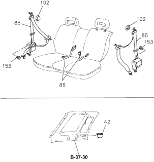 1994 Honda Passport Rear Seat Belt Diagram