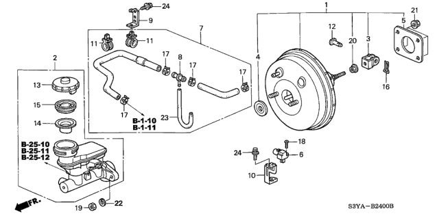2004 Honda Insight Master Cylinder Assembly (20.64Mm) Diagram for 46100-S3Y-A11