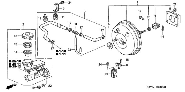 2005 Honda Insight Brake Master Cylinder  - Master Power Diagram