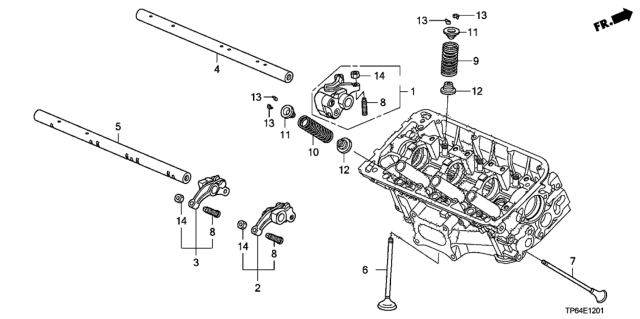 2011 Honda Crosstour Valve - Rocker Arm (Rear) (V6) Diagram