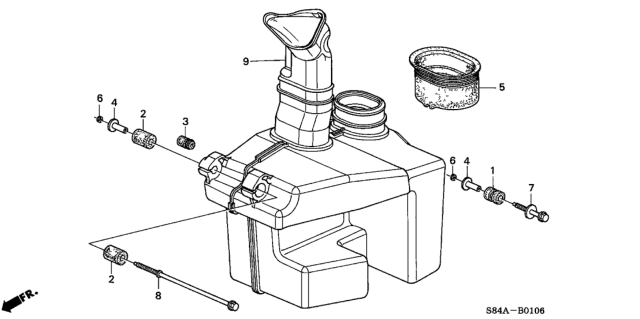 2002 Honda Accord 4 Door LX (V6) KA 4AT Resonator Chamber (V6) Diagram