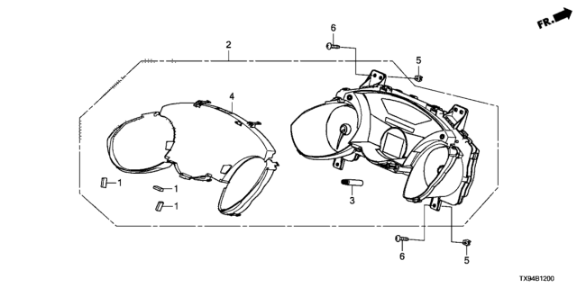 2013 Honda Fit EV Meter Assembly, Combination (Rewritable) Diagram for 78100-TX9-A01