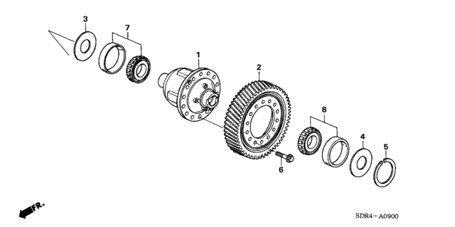 2006 Honda Accord Hybrid Shim Aa (85MM) (2.00) Diagram for 41466-RDK-000