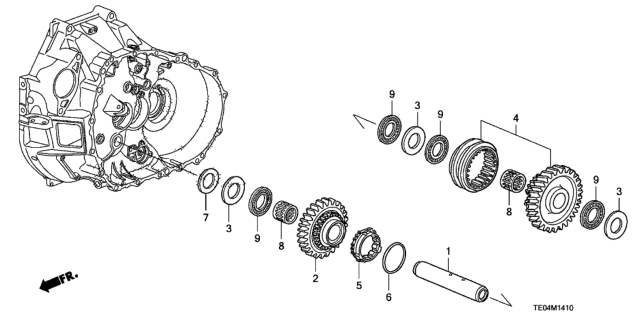 2008 Honda Accord 2 Door EXL-V6 KL 6MT MT Reverse Gear Shaft (V6) Diagram