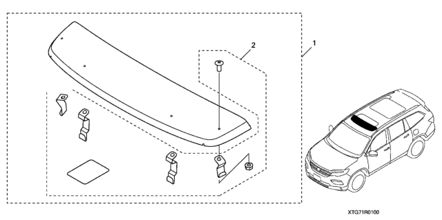 2021 Honda Ridgeline Moonroof Visor Diagram