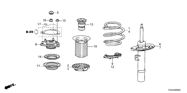 2021 Honda Civic Front Shock Absorber Diagram