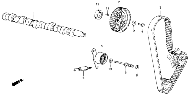 1989 Honda Accord 2 Door SEI KA 5MT Camshaft - Timing Belt Diagram